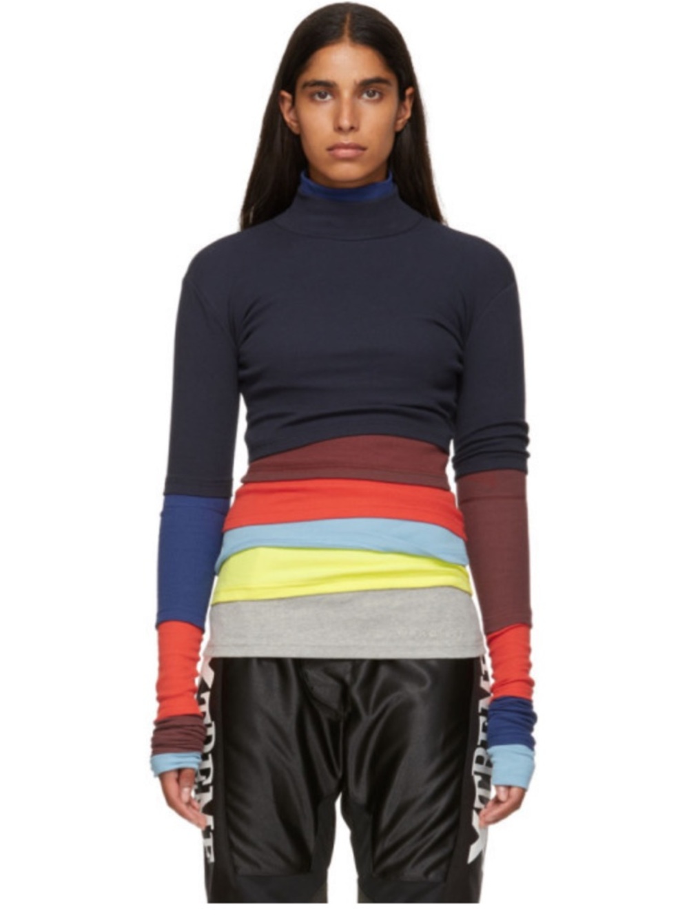 Y/Project Navy Rainbow Turtleneck